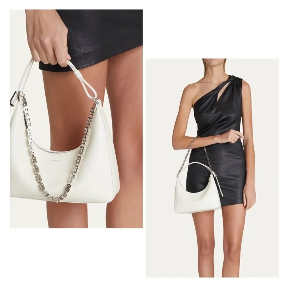 Givenchy Moon Cut-Out Calfskin Small Hobo Bag